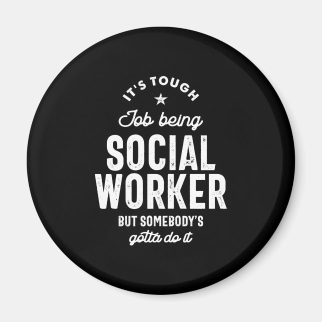 Aimant Social Worker Job Title Cadeau (Devant)