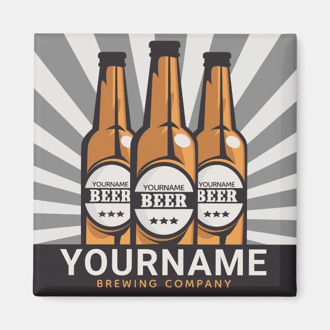 Aimant Société de brasserie artisanale personnalisée (Devant)