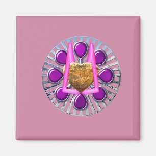 Aimant Socle en métal doré