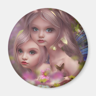 Aimant Soeurs des fées parmi les fleurs de la forêt