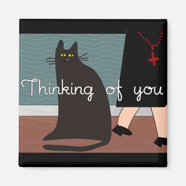 Aimant Soeurs "Penser à vous" Cartes et cadeaux-Cat Desig (Devant)