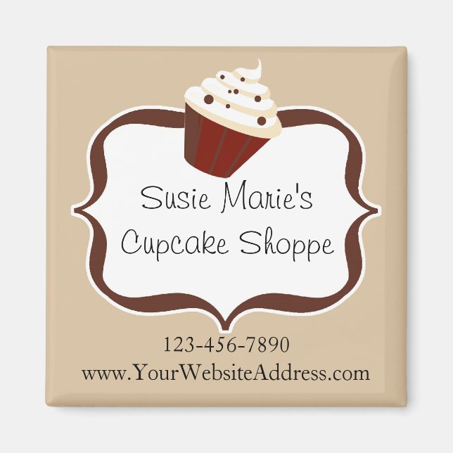 Aimant Soft Mocha Stripes Cupcake personnalisé (Devant)