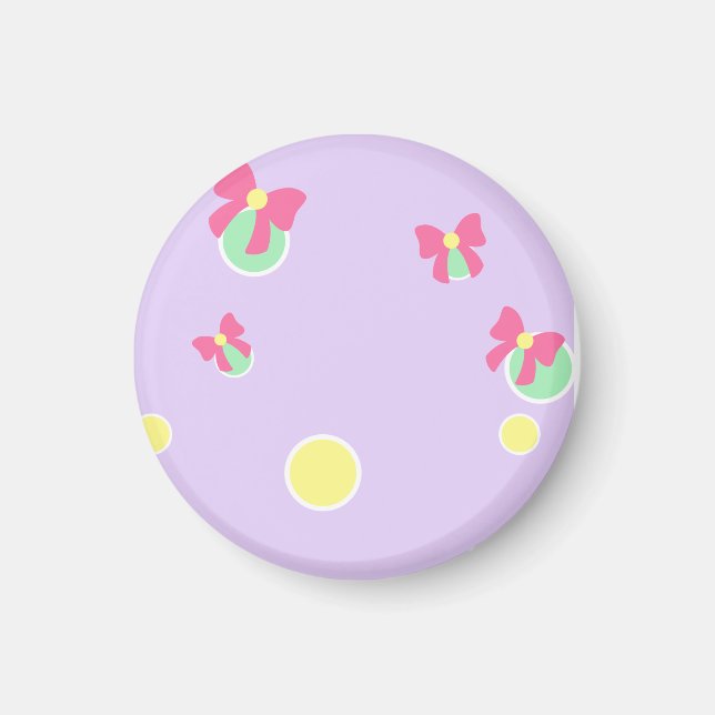 Aimant soft pastel polka dots and bows (Devant)