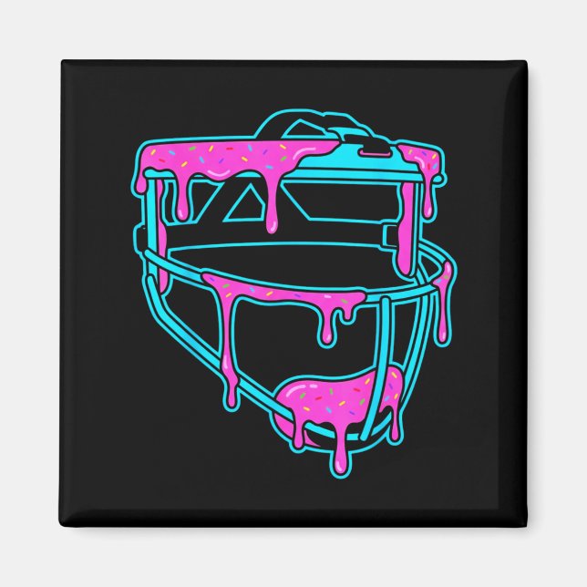 Aimant Softball Catcher Drip Ice Cream Mask Sprinkles Gam (Devant)