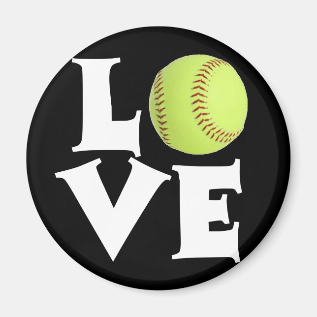 Aimant Softball Love (Devant)