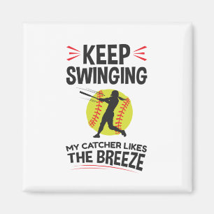 Aimant Softball Pitcher Funny Continuez à faire pivoter l