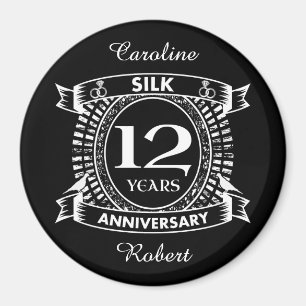 Aimant Soie du 12e anniversaire du mariage