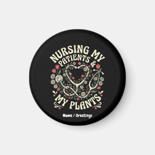 Aimant Soigner Mes Patients & Mes Plantes Rétro Steth Fle