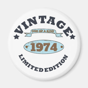Aimant Soirée de 50 ans vintage personnalisée