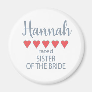 Aimant Soirée de mariage et de mariage 5 Soeur de coeur d