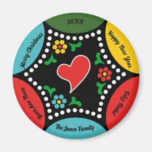 Aimant Soirée de Noël et cadeaux portugais