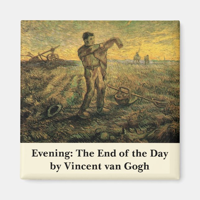 Aimant Soirée - Fin de journée de Vincent van Gogh (Devant)