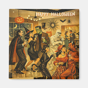 Aimant Soirée Martini Halloween Rétro Milieu de Siècle 50