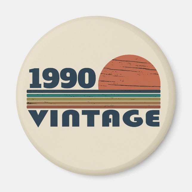 Aimant Soirée personnalisée vintage de 35 ans (Devant)