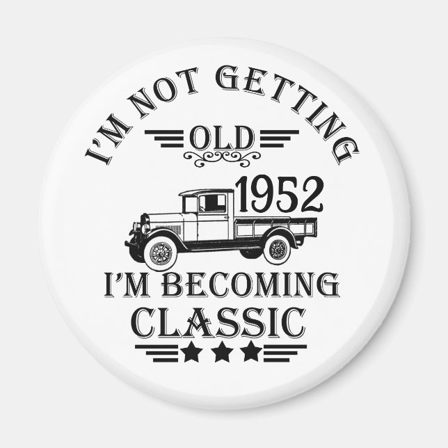 Aimant Soixante-dix vintages 70e anniversaire personnalis (Devant)