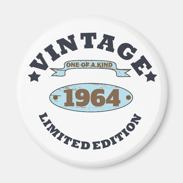 Aimant Soixante vintage 60e anniversaire personnalisée (Devant)