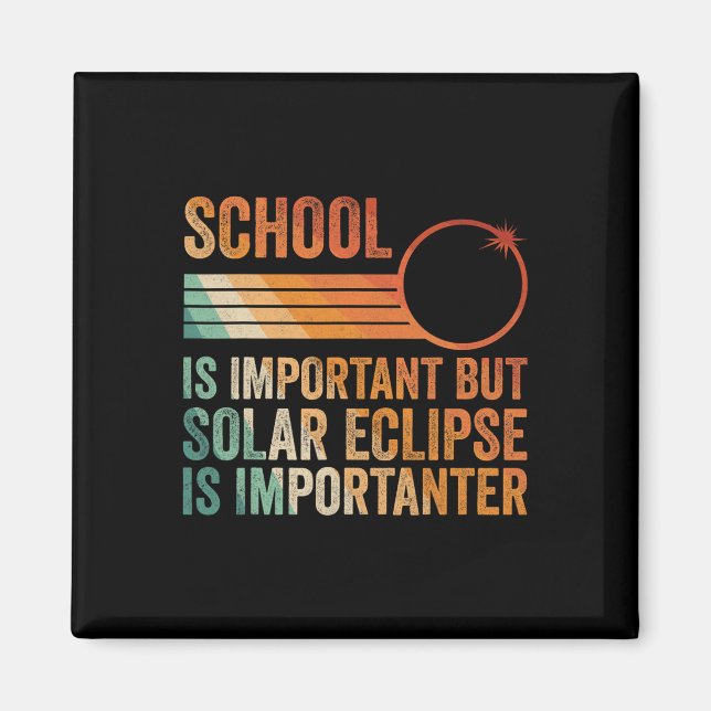 Aimant Solar Eclipse 2024 École de Chemise Eclipse Solair (Devant)