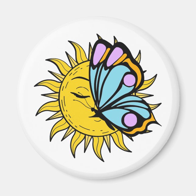 Aimant Soleil céleste à papillon (Devant)