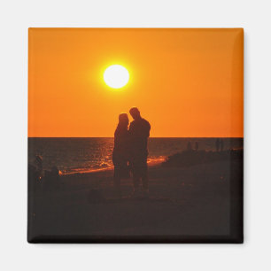 Aimant Soleil Couple Silhouette Aimer Sanibel Sunset Magn