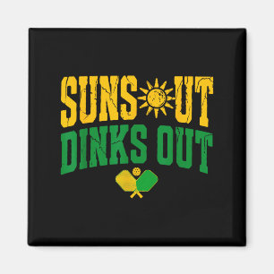 Aimant Soleil dehors pickleball à coup de raquette vintag