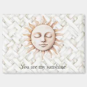 Aimant Soleil Soleil Panier Blanc Tissu