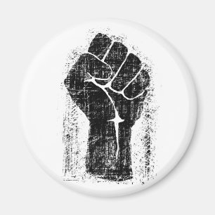 Aimant Solidarité Poing Grunge Style Distressed