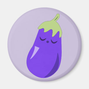 Aimant somnolent d'aubergine de bébé