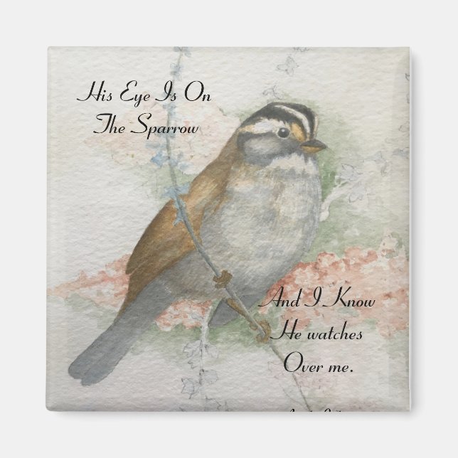 Aimant Song Sparrow Il Regarde Sur Moi Citation De La Bib (Devant)