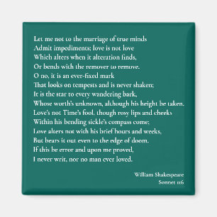 Aimant Sonnet 116Laissez-moi ne pas parler du mariage des