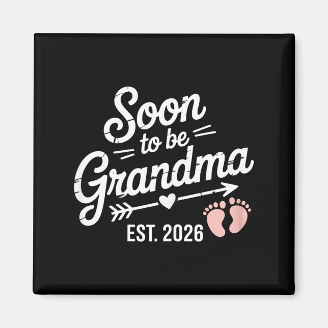 Aimant Soon To Be Grandma Pregnancy Announcement Est 2026 (Devant)