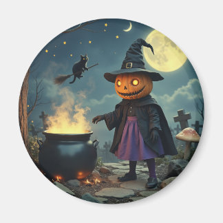 Aimant sorcière citrouille