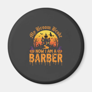 Aimant Sorcière de barbier d'Halloween Balai Cassé Maison