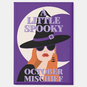 Aimant Sorcière d'Halloween Épouvantable Mois d'Octobre M