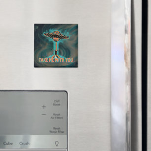 Aimant Soucoupe volante style années 60 vintage