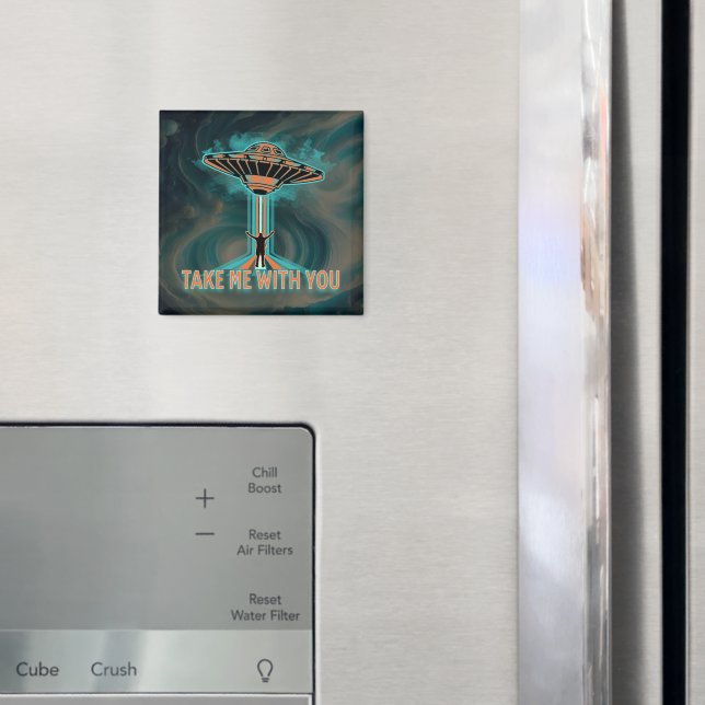 Aimant Soucoupe volante style années 60 vintage (In situ (réfrigérateur))