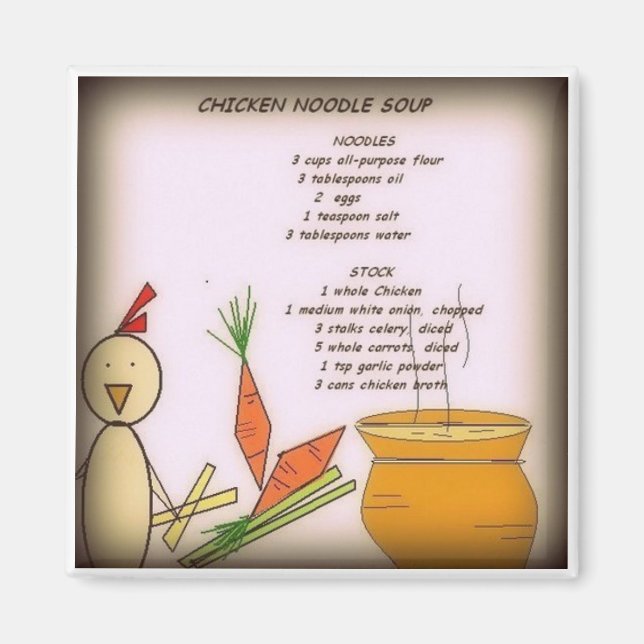 Aimant Soupe aux nouilles de poulet (Devant)