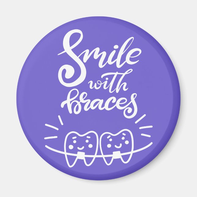 Aimant Souriez Avec Des Bracelets | Dents souriants (Devant)