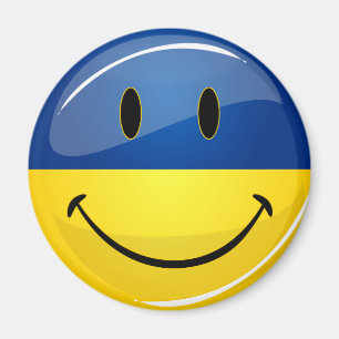 Aimant Sourire autour du drapeau ukrainien