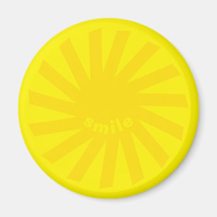 Aimant Sourire jaune soleil brillant plaisir joyeux joyeu