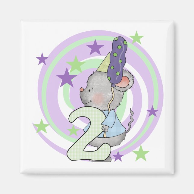 Aimant Souris 2e anniversaire T-shirts et cadeaux (Devant)