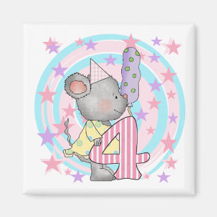 Aimant Souris 4e anniversaire T-shirts et cadeaux