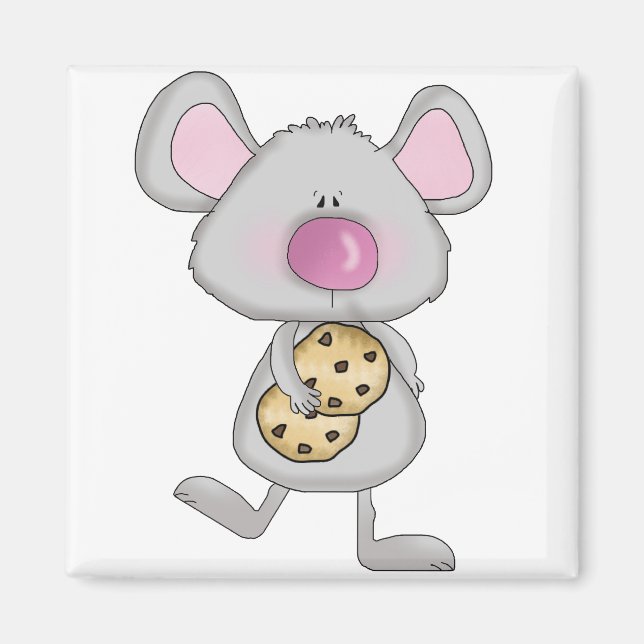 Aimant Souris avec Cookies T-shirts et cadeaux (Devant)