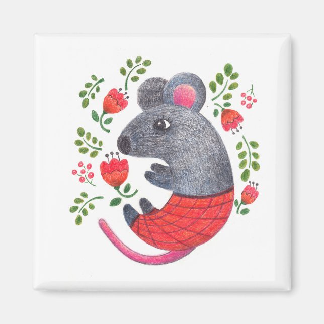 Aimant souris dessinée (Devant)