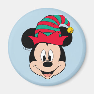 Aimant Souris Mickey Chapeau d'elfe de Noël