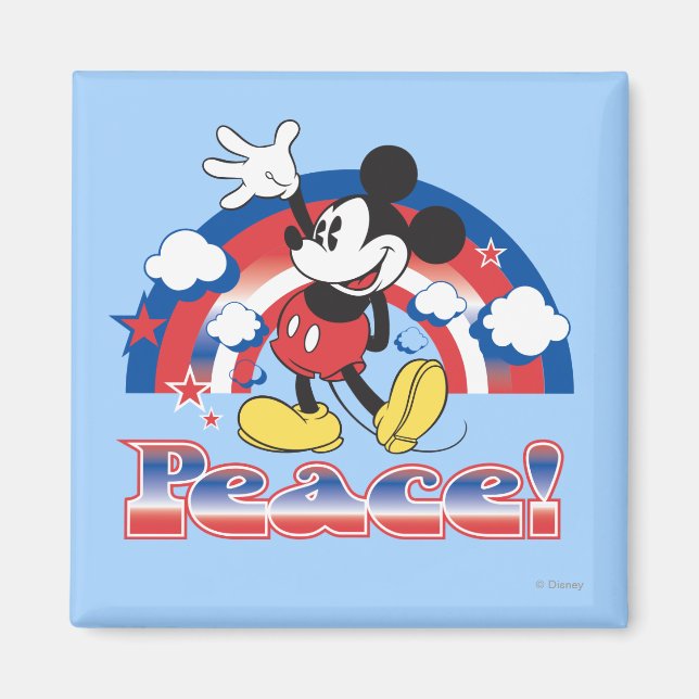 Aimant Souris Mickey Holiday | Arc-en-ciel patriotique (Devant)