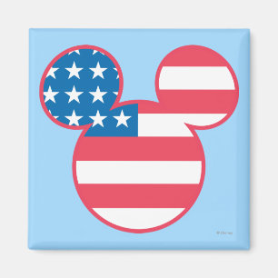 Aimant Souris Mickey Patriotique American Flag Icon