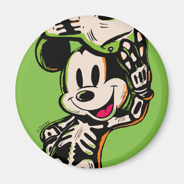 Aimant Souris Mickey vintage Costume squelette (Devant)