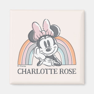 Aimant Souris Minnie personnalisée Arc-en-ciel
