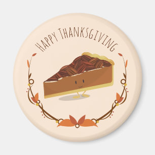 Aimant Souris Thanksgiving Pecan Pie Slice Tan Brown
