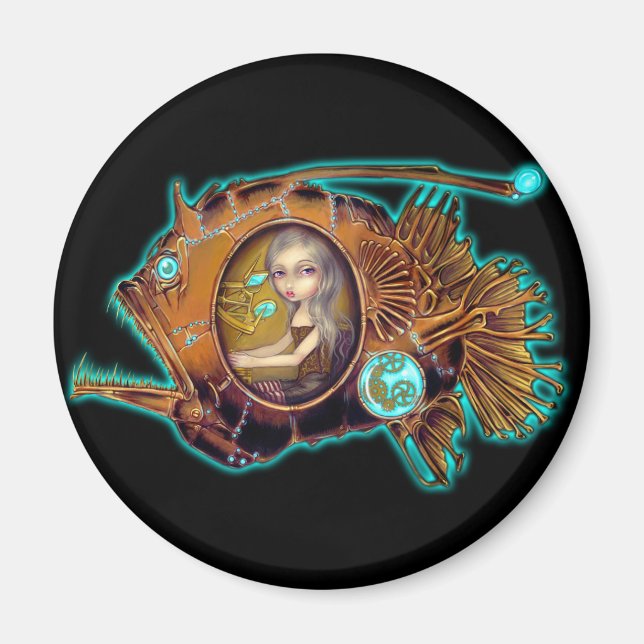 Aimant "sous-marin de pêche à la ligne" (Devant)